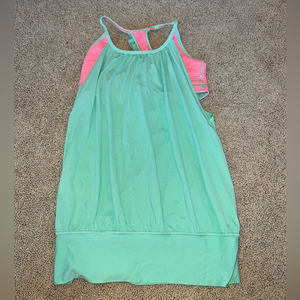 Lululemon No Limits Tank & Sports Bra Opal/We Are From Space Neon Pink & Teal